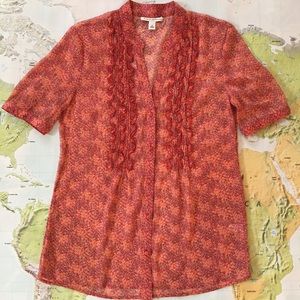 NEW! Banana Republic floral ruffle front blouse